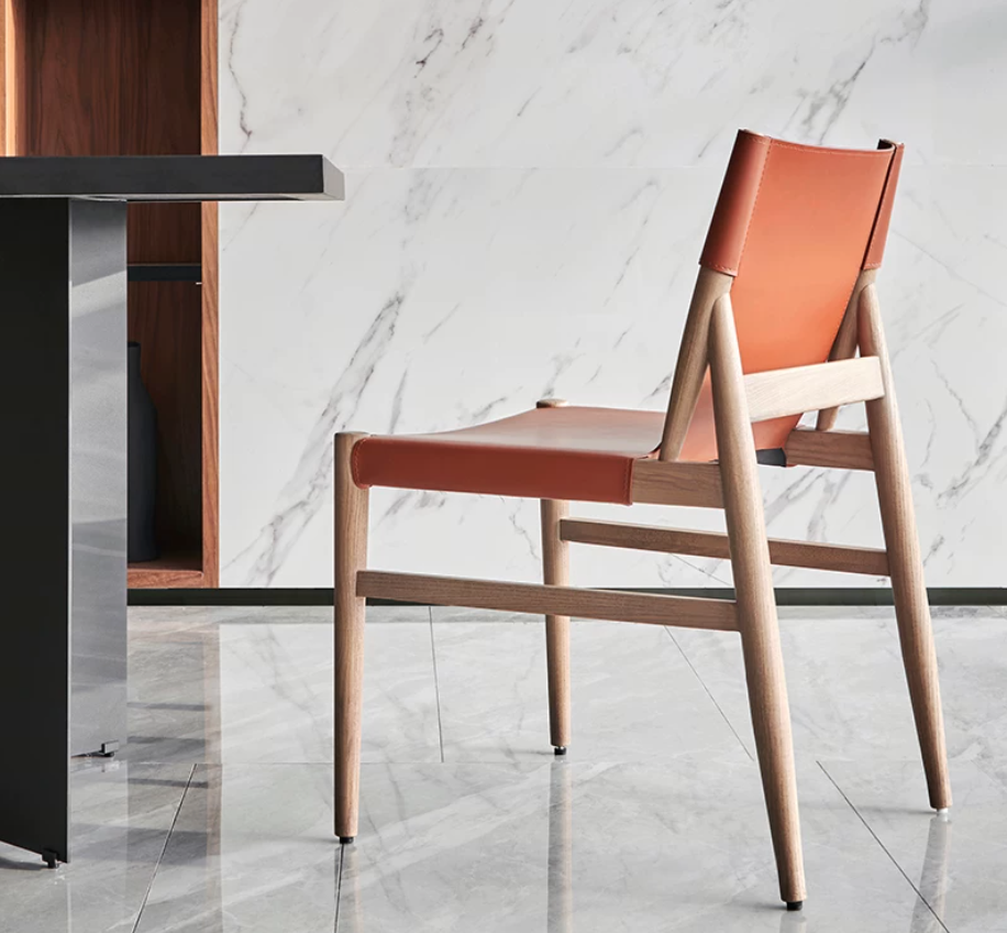 Leather Wood Chair - Image 2