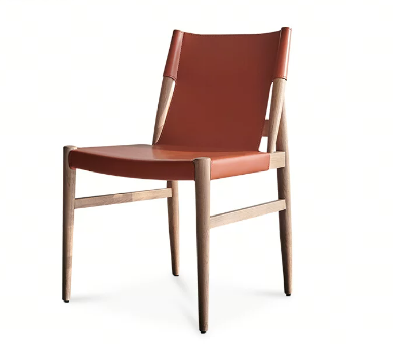 Leather Wood Chair - Image 3