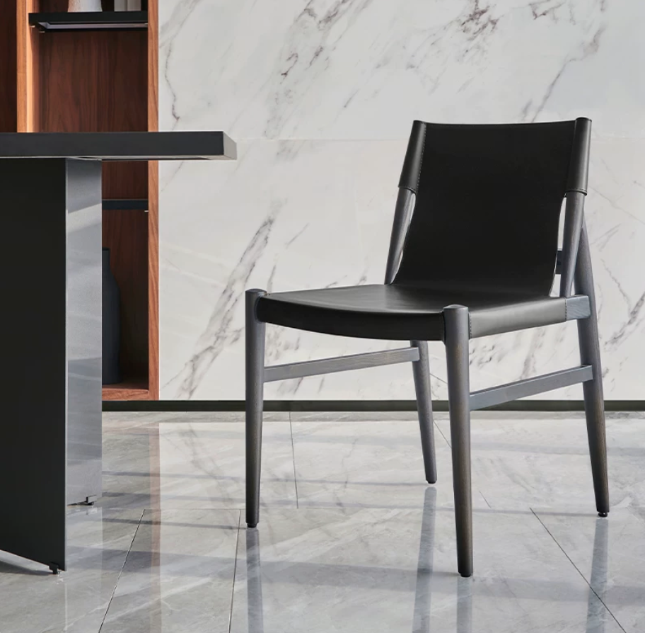 Leather Wood Chair - Image 4