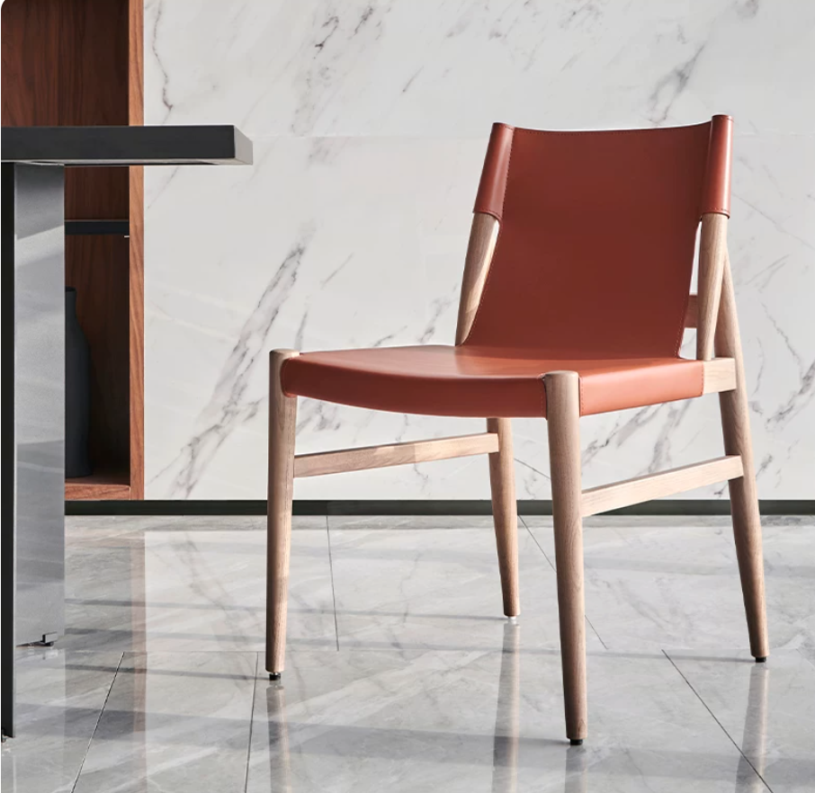 Leather Wood Chair - Image 5
